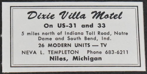 Dixie Villa Motel - Vintage Print Ad (newer photo)